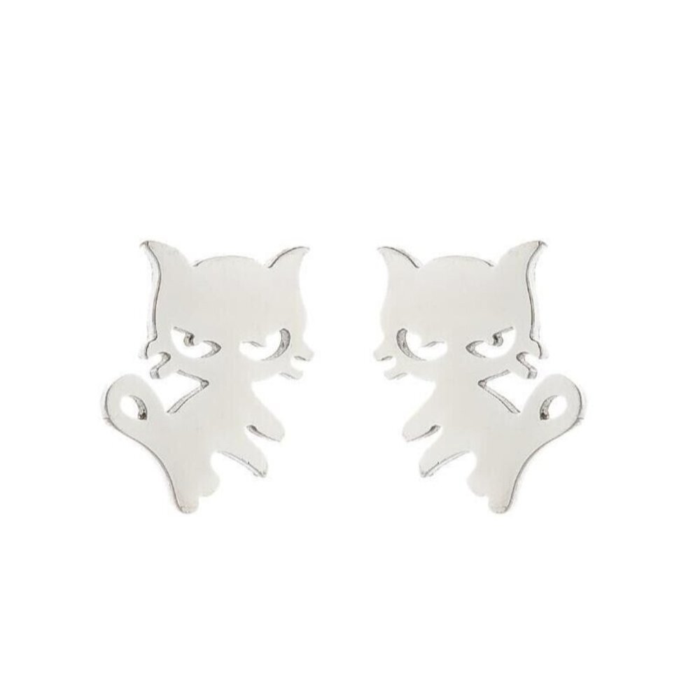 5/$20 Cat Mini Stainless Steel Stud Earrings Fur Mom